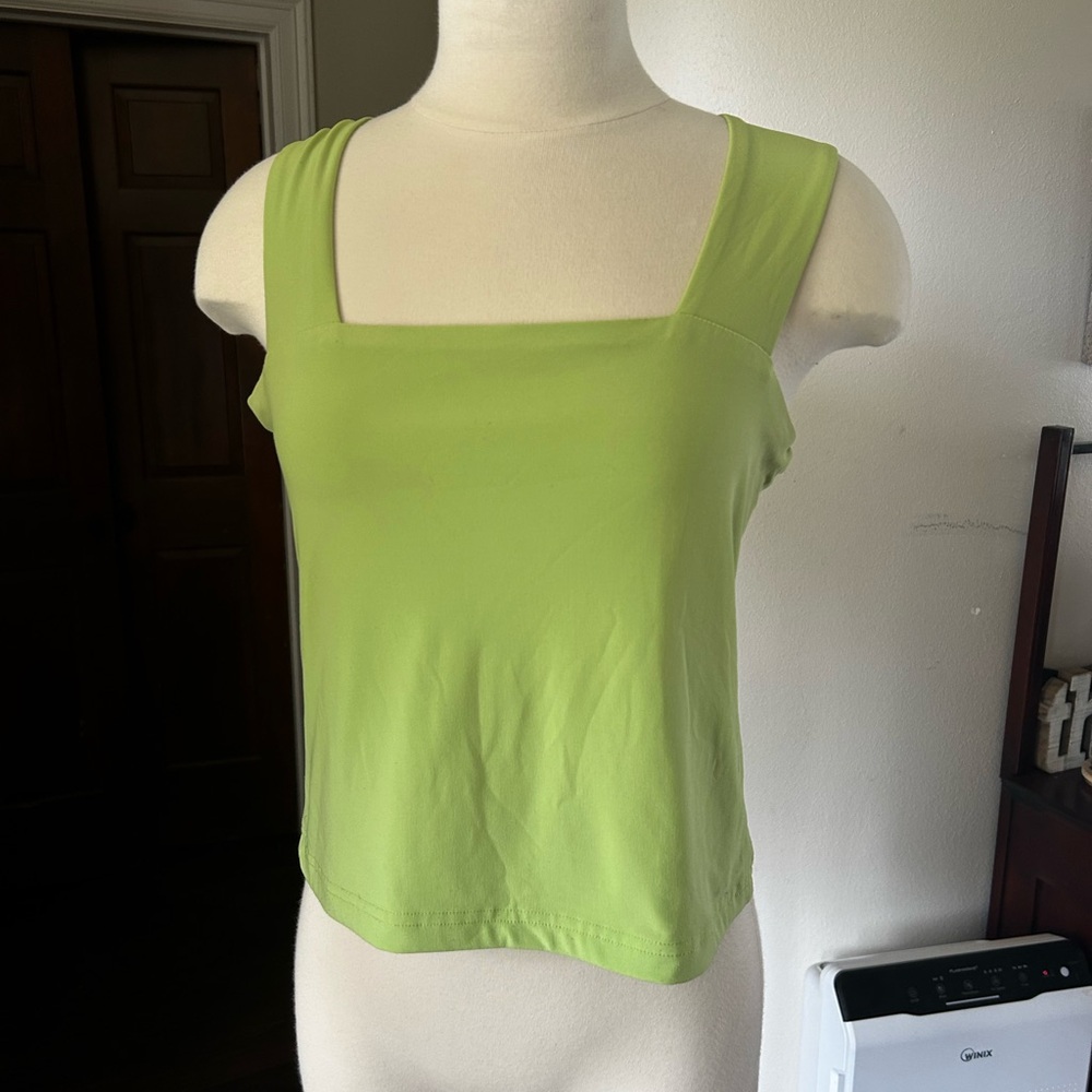 Joseph Ribkoff Bright Green Square Neck Tank Top